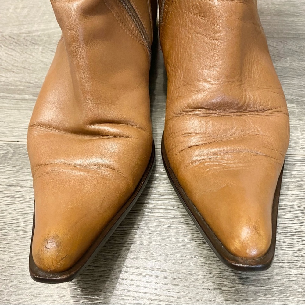 Vintage Leather Slouchy Boots w/ Pointed Toes - Picture 3 of 10